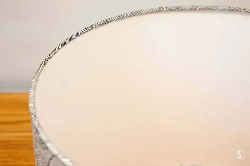Lampshade - Drum - 30cm - Black/White - Waves - Lampshade