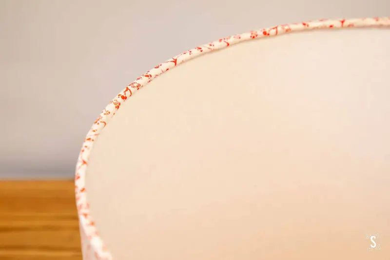 Lampshade - Drum - 30cm - Flower Branches - Red - Lampshades