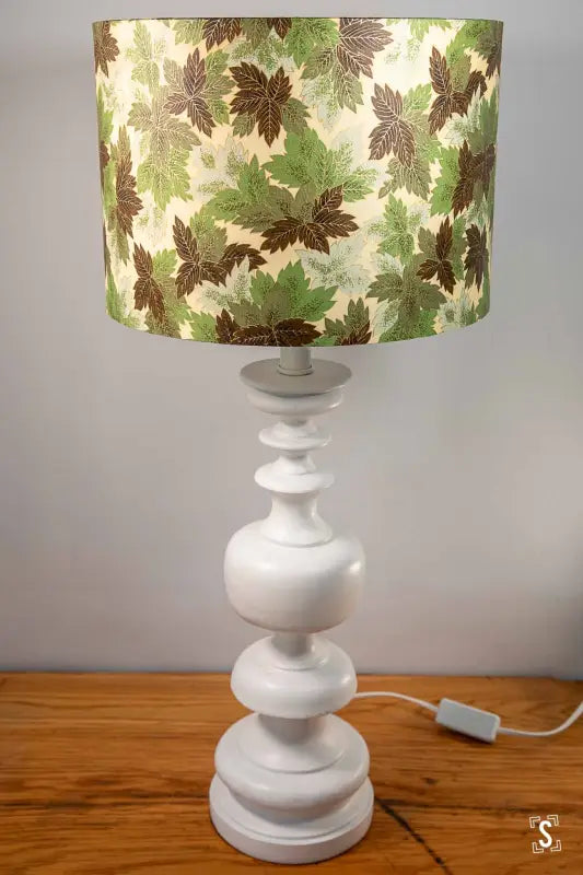 Lampshade - Drum - 30cm - Green - Leaf - Lampshade