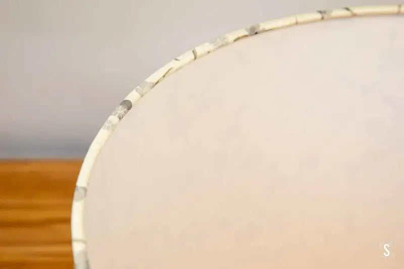 Lampshade - Drum - 30cm - Grey/Ivory - Flower Branches - Lampshade