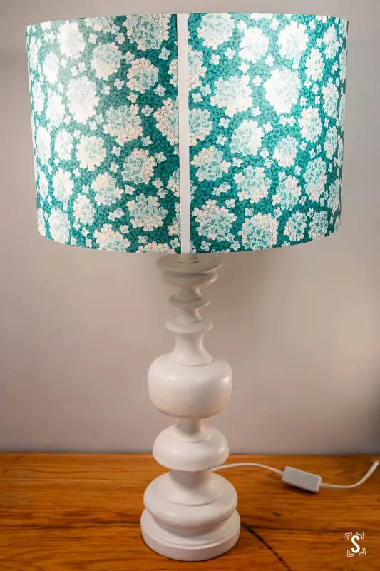 Lampshade - Drum - 40cm - Hydrangea - Blue - Lampshade