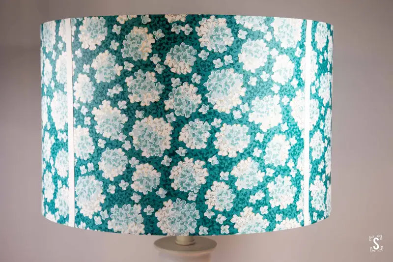 Lampshade - Drum - 40cm - Hydrangea - Blue - Lampshade