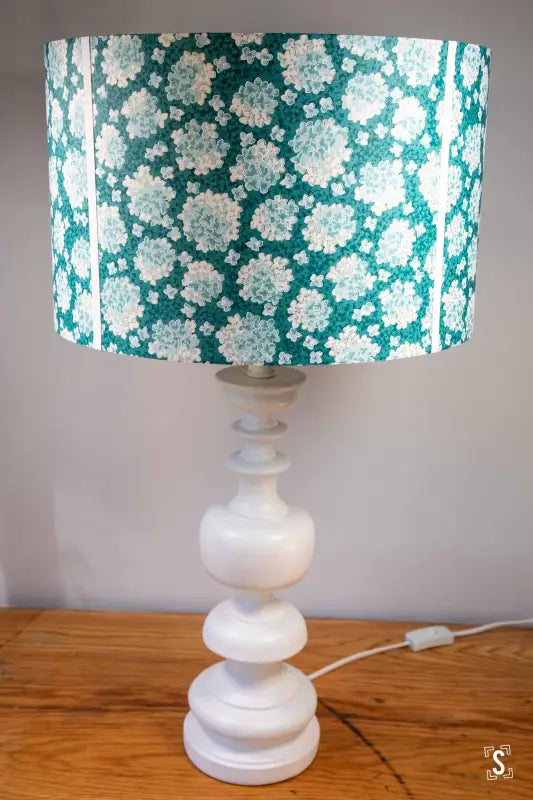 Lampshade - Drum - 40cm - Hydrangea - Blue - Lampshade