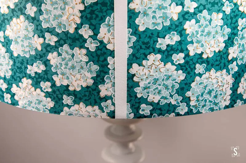 Lampshade - Drum - 40cm - Hydrangea - Blue - Lampshade