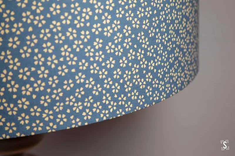 Lampshade - Drum - 40cm - Small Flowers - Blue/White - Lampshade