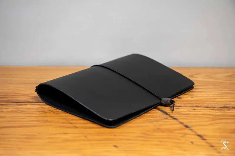 Leather Notebook Cover - Black - A5 - SQUUSHED