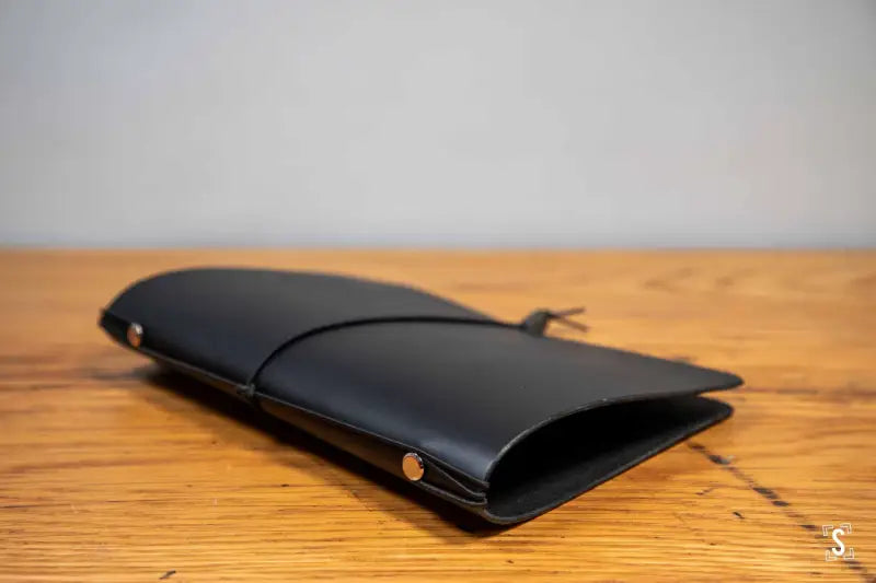 Leather Notebook Cover - Black - A5 - SQUUSHED