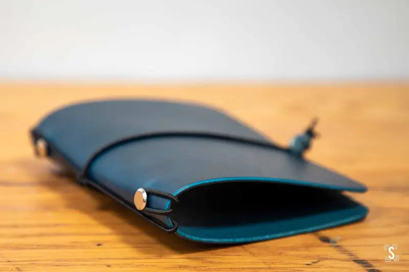 Leather Notebook Cover Blue Leathercraft