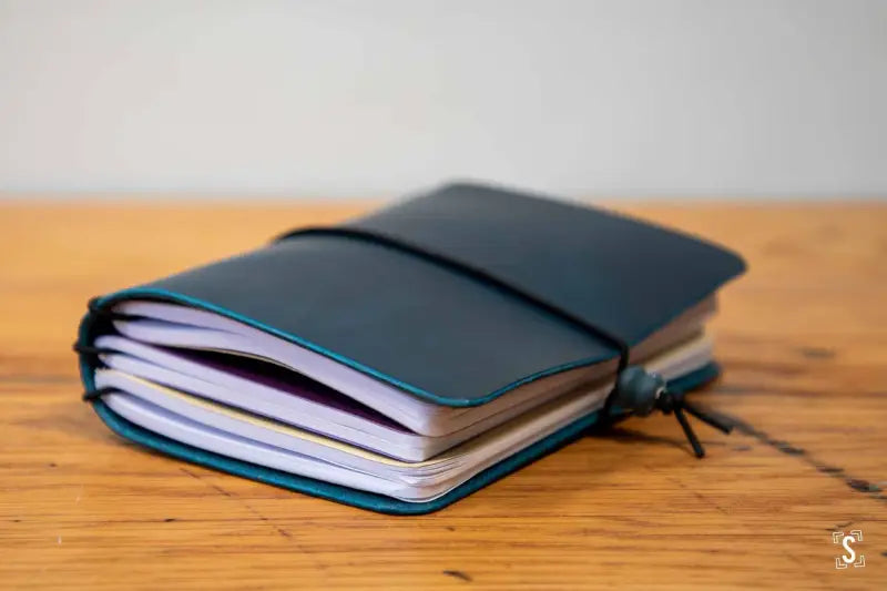 Leather Notebook Cover Blue Leathercraft