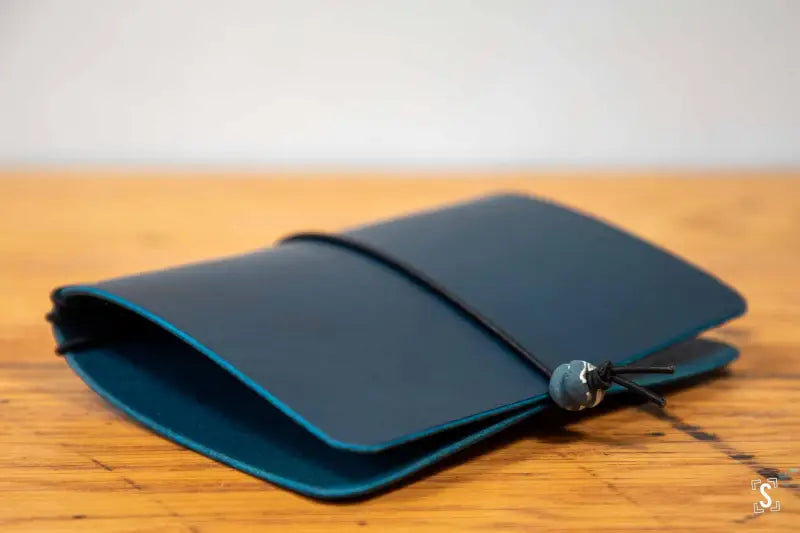 Leather Notebook Cover Blue Leathercraft
