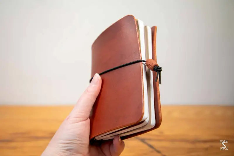 Leather Notebook Cover Cognac Leathercraft