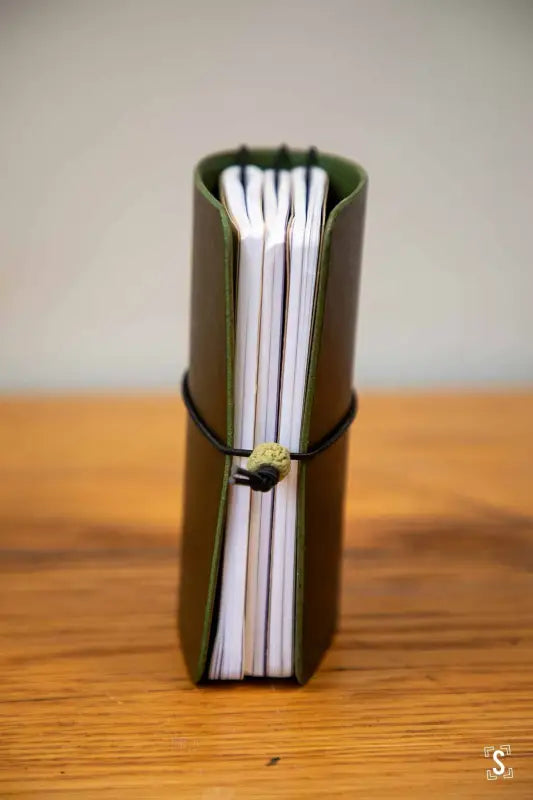 Leather Notebook Cover - Olive - Leathercraft