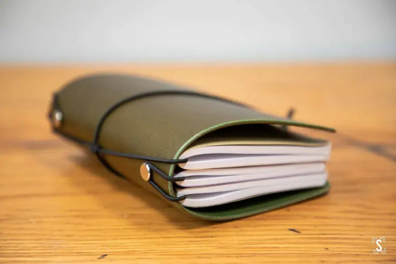 Leather Notebook Cover - Olive - Leathercraft