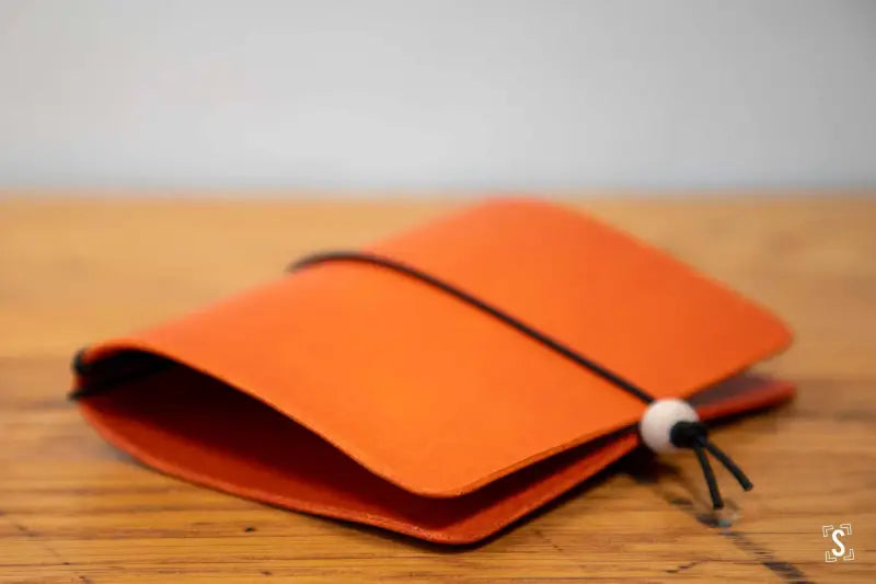 Leather Notebook Cover Orange Leathercraft