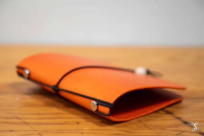 Leather Notebook Cover Orange Leathercraft