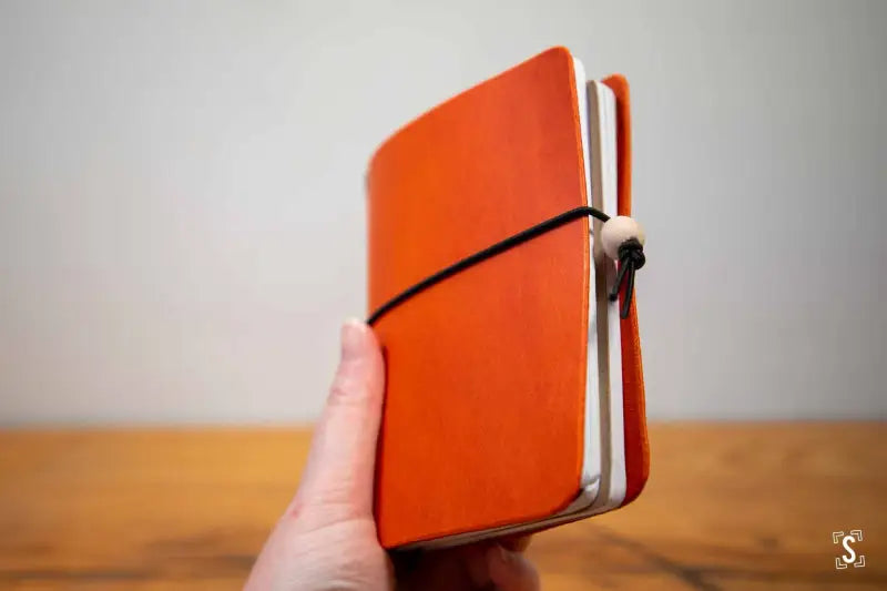 Leather Notebook Cover Orange Leathercraft