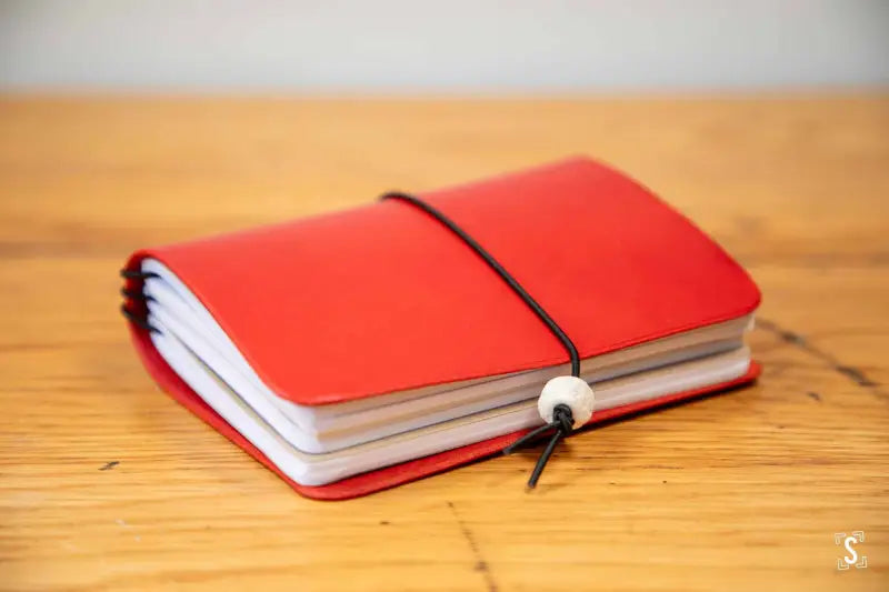 Leather Notebook Cover - Red - Leathercraft