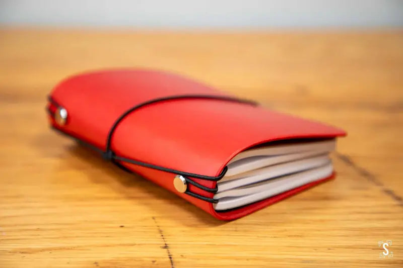 Leather Notebook Cover - Red - Leathercraft