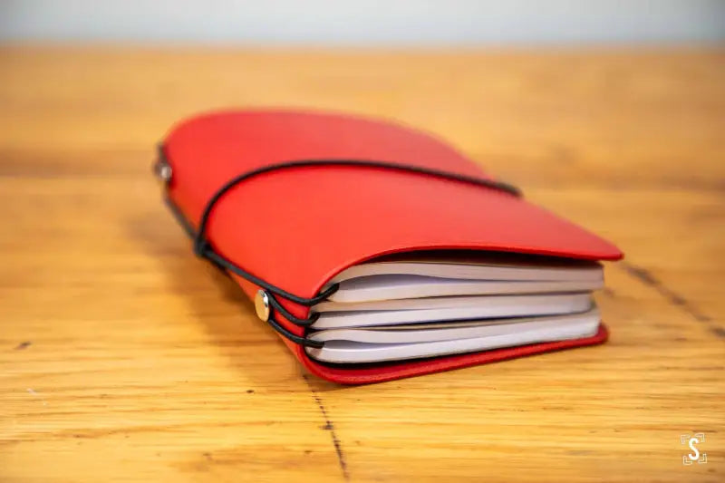 Leather Notebook Cover - Red - Leathercraft