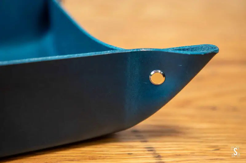 Origami - Leather Clutter Keeper - 16cm x 16cm - Blue - Leathercraft