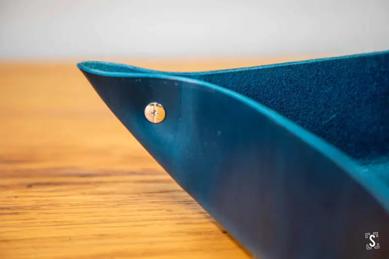 Origami - Leather Clutter Keeper - 16cm x 16cm - Blue - Leathercraft