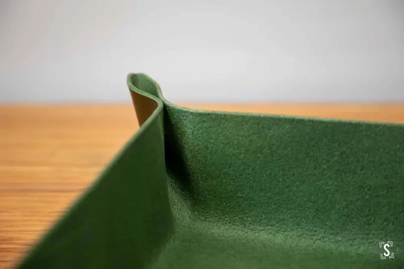 Origami - Leather Clutter Keeper - 16cm x 16cm - Olive - Leathercraft
