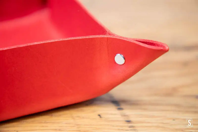 Origami - Leather Clutter Keeper - 16cm x 16cm - Red - Leathercraft