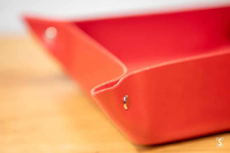 Origami - Leather Clutter Keeper - 16cm x 16cm - Red - Leathercraft