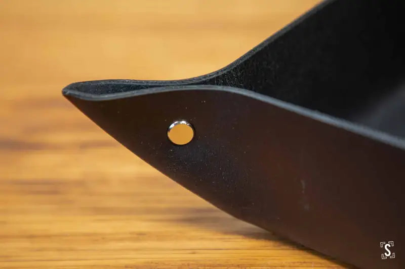 Origami Leather Clutter Keeper Box 16cm x 16cm Black Leathercraft