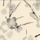 Delicate cherry blossoms in traditional Asian ink wash on Japanese Chiyogami lampshade strip