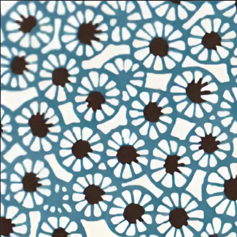 Japanese Chiyogami hand designed prints featuring white daisies on a blue background