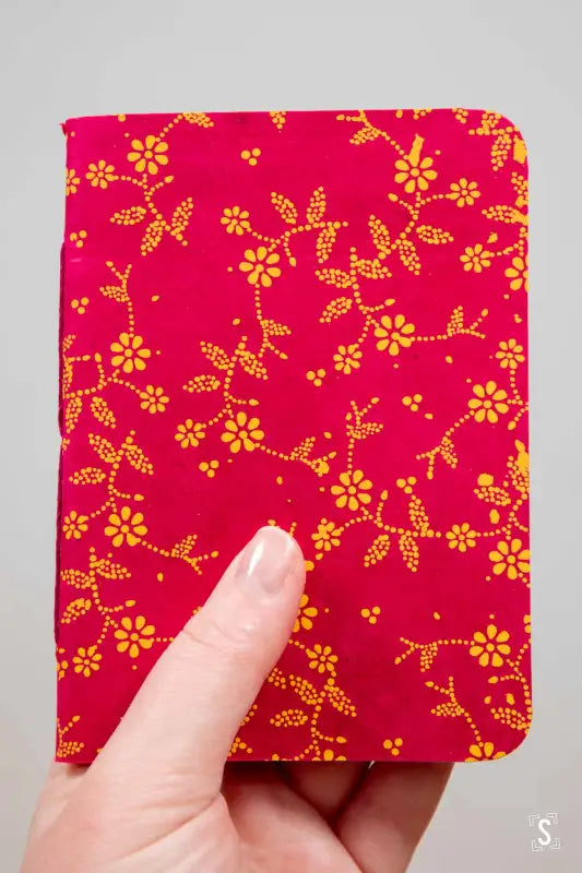 Pocket Notebook - Sybil Pink/Yellow - Greenery Medium Pink/Green - A6 - Notebook