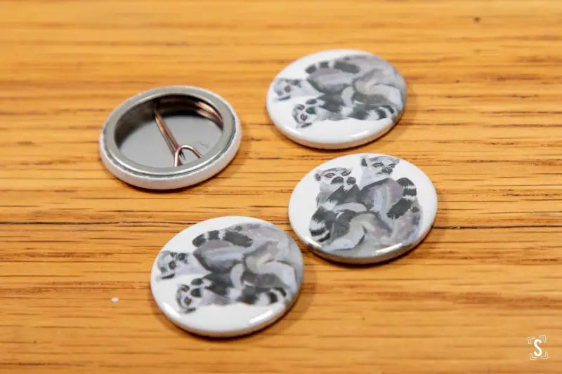 Ring-Tailed Lemurs Badge - White - 25mm - Badge