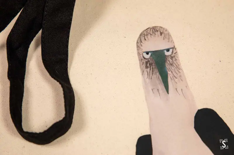 Sassy Booby Tote - Organic Cotton - Black Handles - 38cm x 42cm - Bag