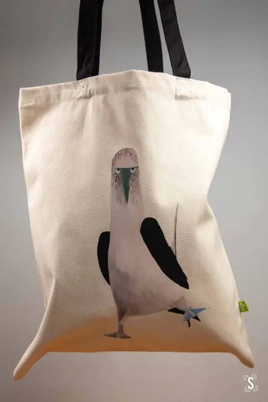 Sassy Booby Tote - Organic Cotton - Black Handles - 38cm x 42cm - Bag