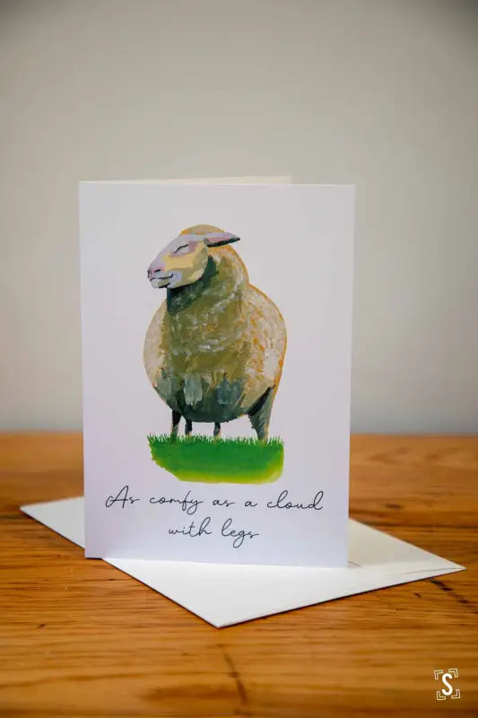 Sheep - Greeting Card - A5 - As Comfy as a Cloud with Legs - Greeting Cards