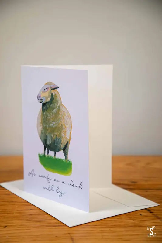 Sheep - Greeting Card - A5 - As Comfy as a Cloud with Legs - Greeting Cards