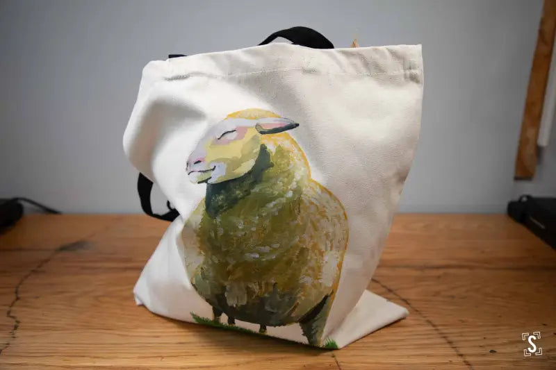 Sheep - Tote Bag - Organic Cotton - Black Handles - 38cm x 42cm - Bag