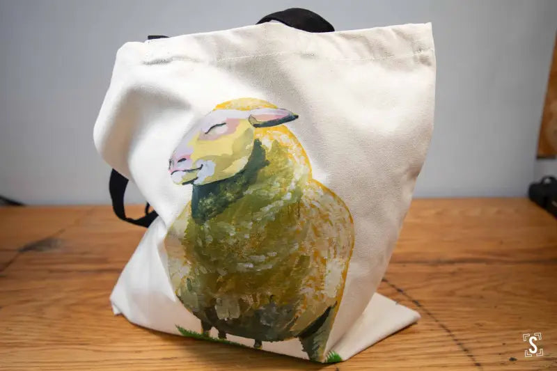 Sheep - Tote Bag - Organic Cotton - Black Handles - 38cm x 42cm - Bag