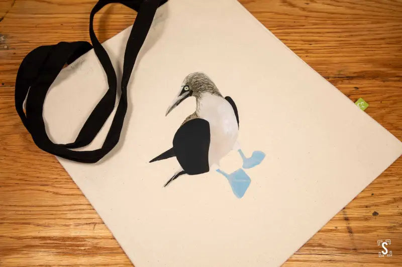 Side Booby Tote - Organic Cotton - Black Handles - 38cm x 42cm - Bag