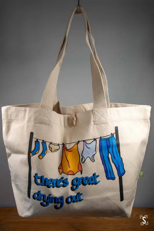 There’s Great Drying Out - Toggle Tote Bag - Organic Cotton - 34cm x 34cm x 17cm - Bag
