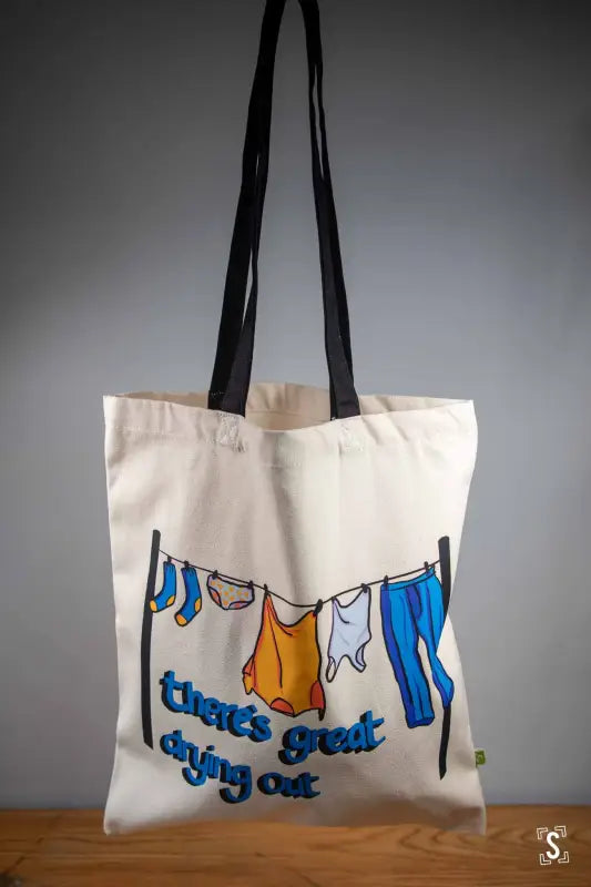 There’s Great Drying Out - Tote Bag - Organic Cotton - Black Handles - 38cm x 42cm - Bag