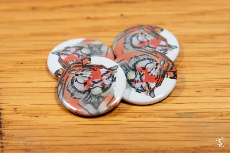 Tiger Badge - White - 25mm - Badge