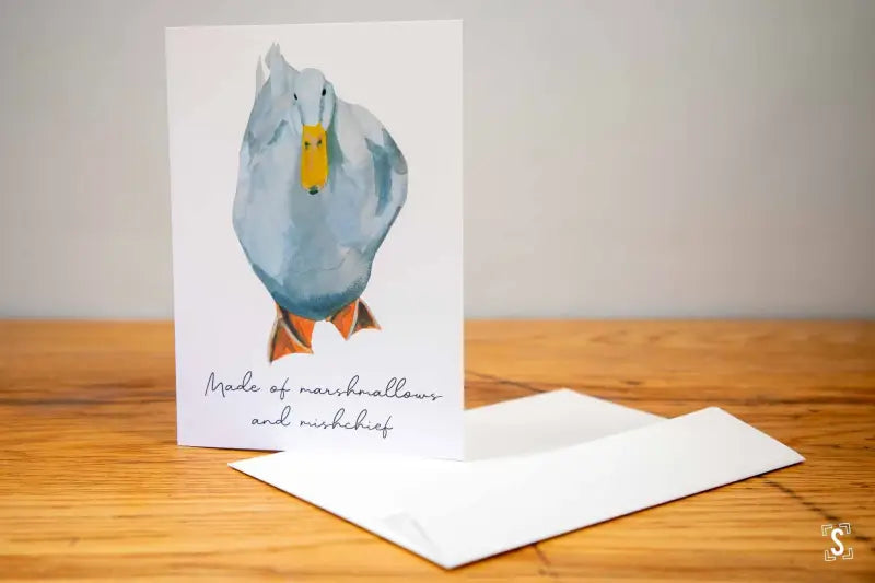 White Duck - A5 - Made of Marshmallows and Mischief - Greetings Cards