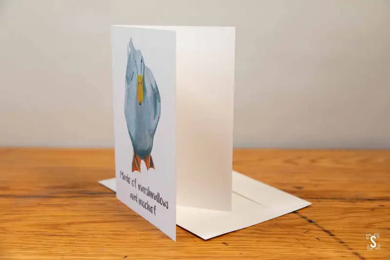 White Duck - Greeting Card - A5 - Made of Marshmallows and Mischief - SQUUSHED