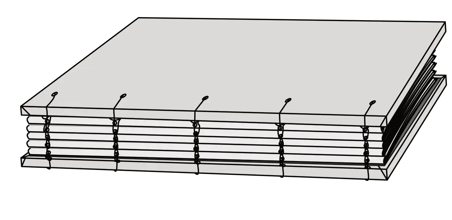 An illustration of a coptic bound journal