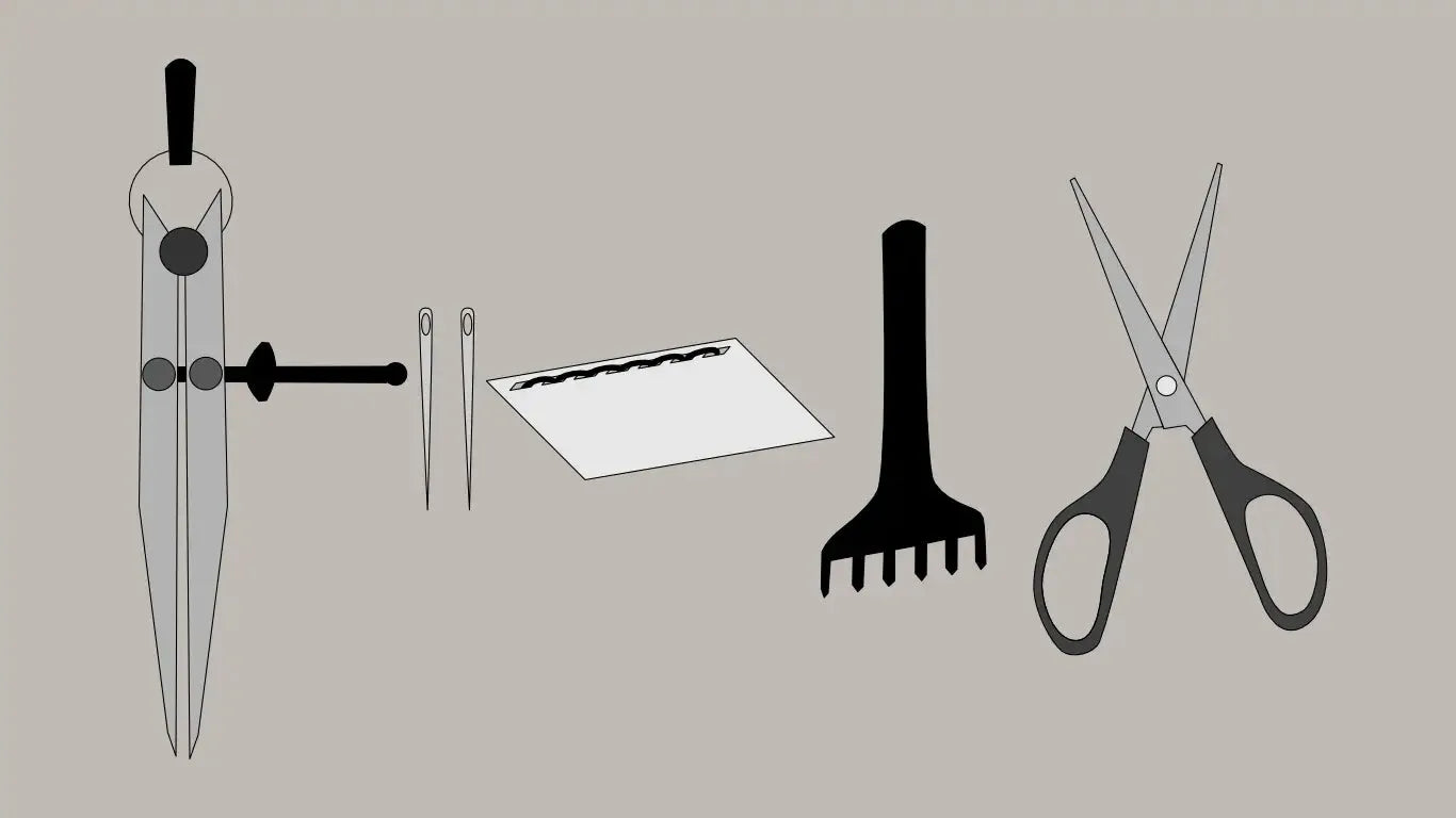 Illustration of saddle stitch tools