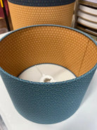 Double-Sided Drum Lampshade - 30cm - Waves/Geometric Star - Navy/Orange - SQUUSHED