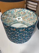 Double-Sided Drum Lampshade - 30cm - Broderi/Into The Wild - Navy/Teal - SQUUSHED