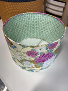 Double-Sided Drum Lampshade - 30cm - Naka Blossoms/Ruru For You - Yellow/Pink/Gold/Mint - SQUUSHED